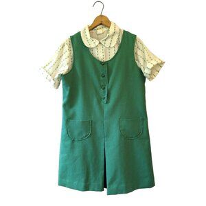 Vintage Girl Scouts Uniform Dress Peret Pan Collar Size 16‎ 1/2